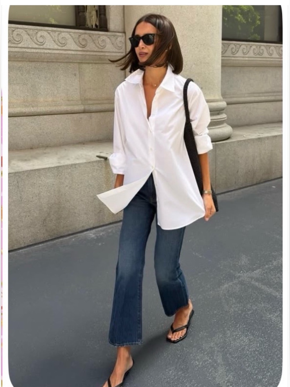 CHICOS • The Perfect NO IRON White Oversized Button-Up Button Down Shirt